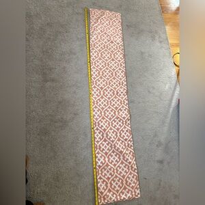 Linen look washed Orange and White Patterned Runner